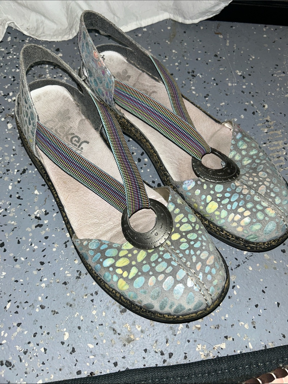 Rieker Multicolor “ Daisy” 🌼 Textured Slingback Flats - Comfort Casual